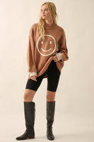 Courtney Smiley Face Contrast Stripe Panel Sweater