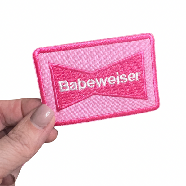 Babeweiser beer preppy pink patch