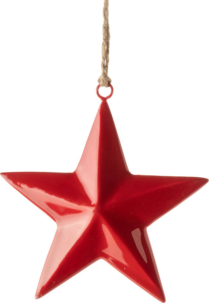 Enamel Red 3D Star Ornament