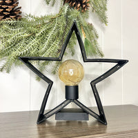 LED 11" Black Metal Star