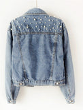 Cambry Denim JacketW/Pearls