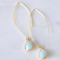 Amazonite Drop Earrings: GOLD